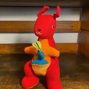 Barbara Samsoni Kangaroo & Joey Plush Hand Dyed Cotton Toy 11 In.